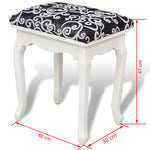 Dressing Stool Black Fabric