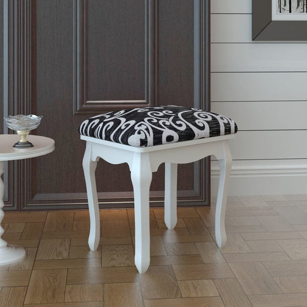  Dressing Stool Black Fabric