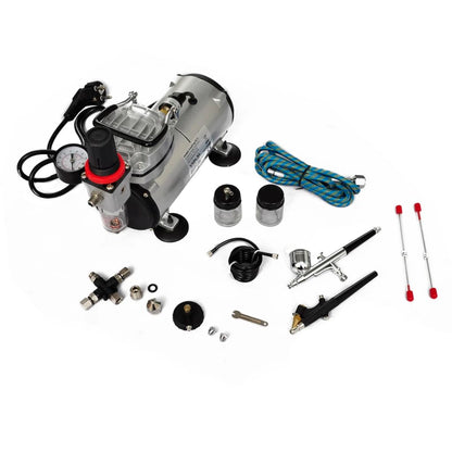 Airbrush Compressor Set with 2 Pistols - 255×140×230mm