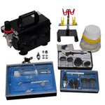 Airbrush compressor set with 3 'pistols