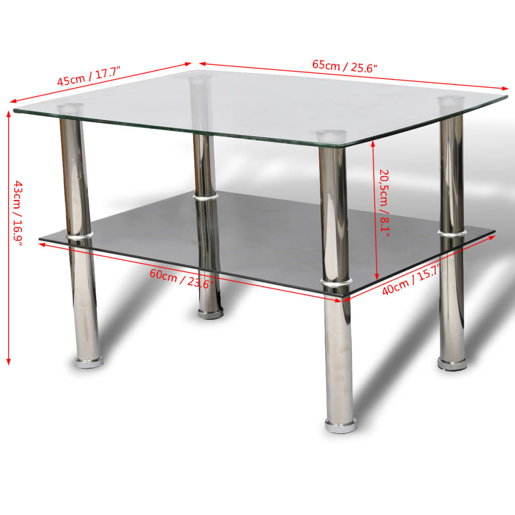 Coffee Table Glass 2 Tiers