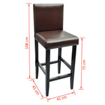 Bar Stools 4 pcs Dark Brown Leather