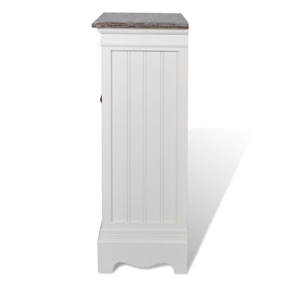 Cabinet 2 Doors 1 Drawer White Wood