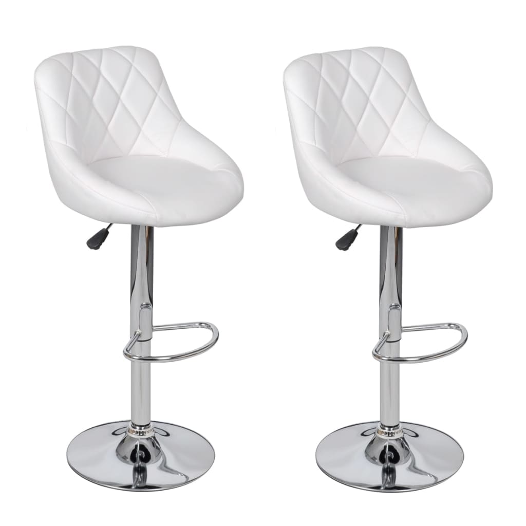 Bar Stools 2 pcs "White" Faux Leather