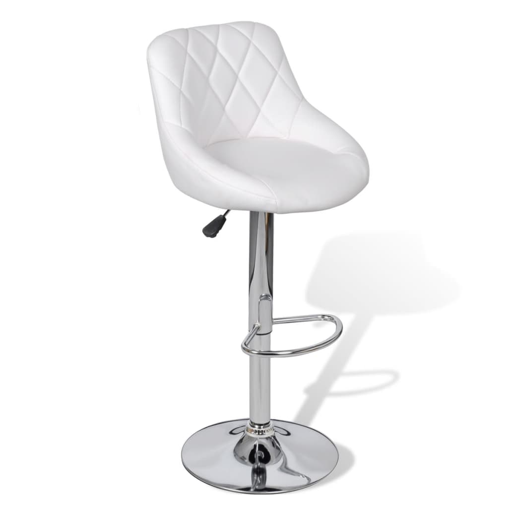 Bar Stools 2 pcs "White" Faux Leather