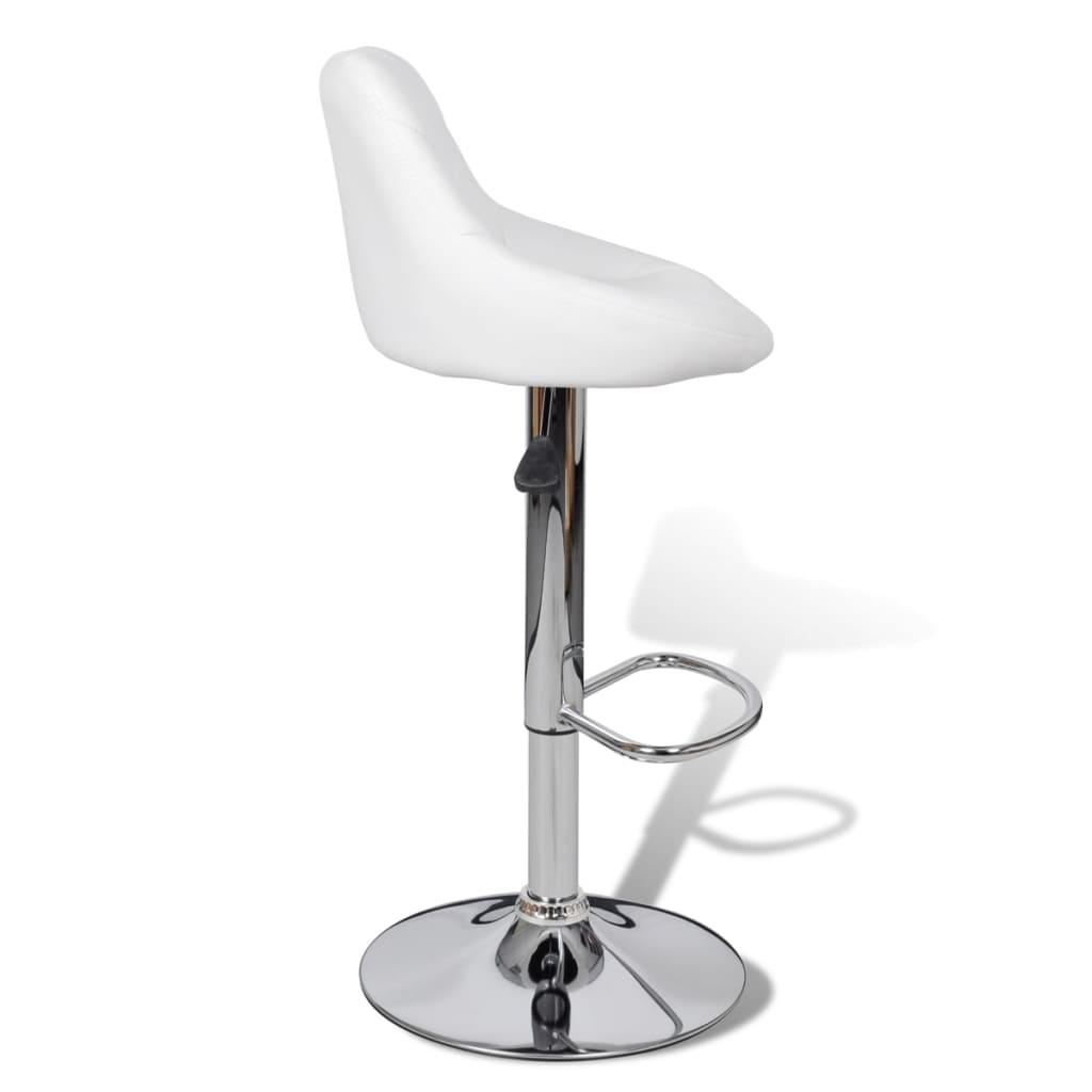 Bar Stools 2 pcs "White" Faux Leather