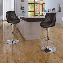 Bar Stools 2 pcs 'Brown Faux Leather