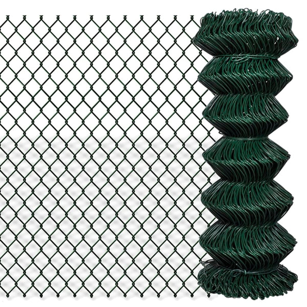  Chain Link Fence Galvanised Steel--Green