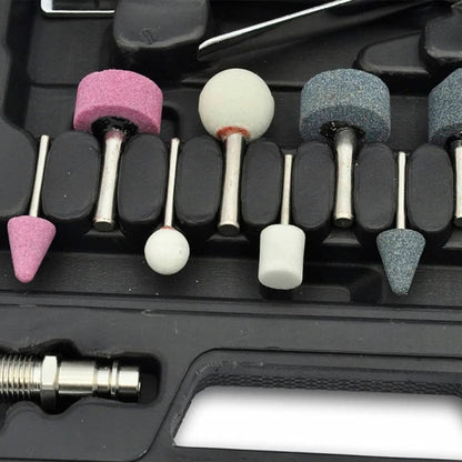 16 Piece 1/4" Air Die Grinder And Stone Kit Set