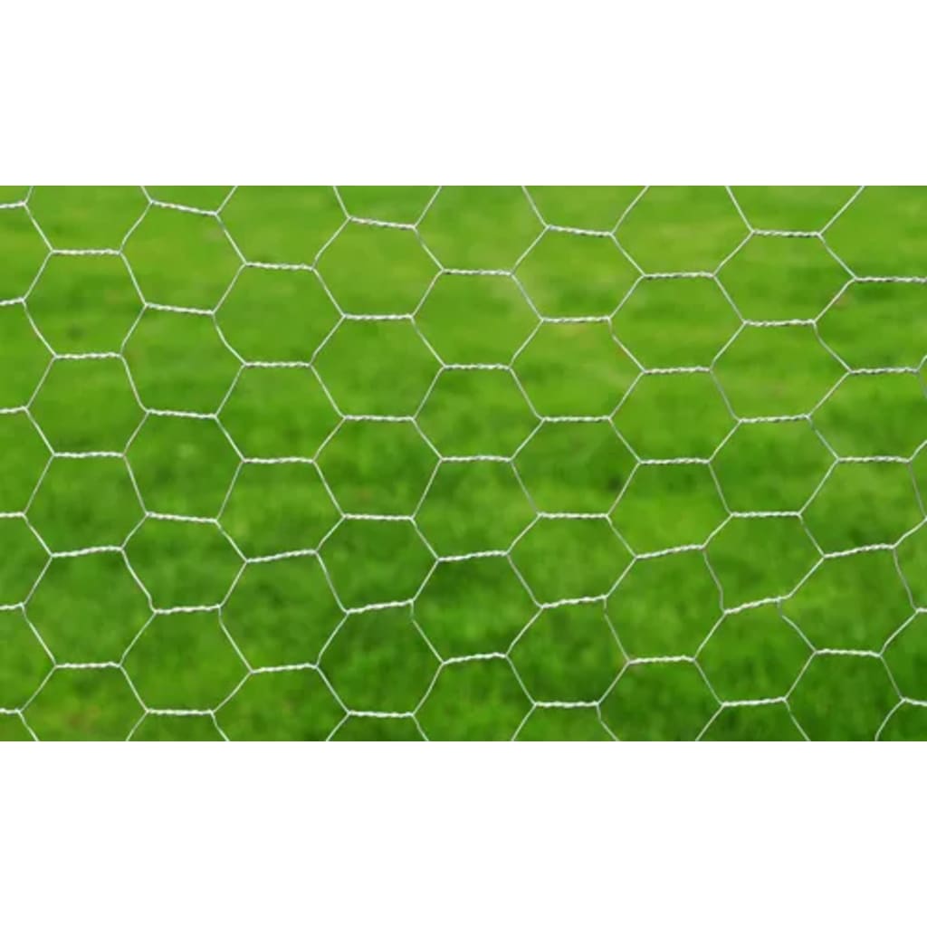 Chicken Wire Fence Galvanised Steel--Silver