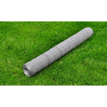Chicken Wire Fence Galvanised Steel--Silver