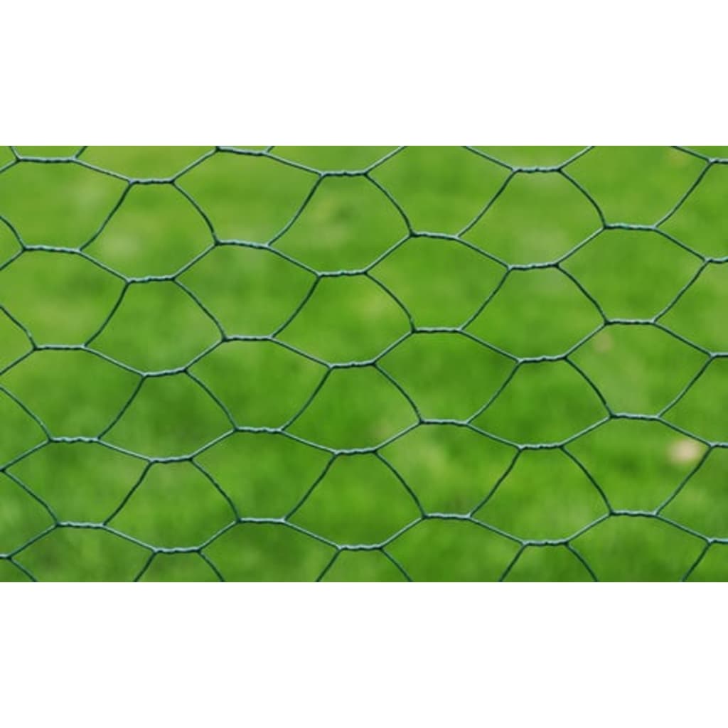 Chicken Wire Fence Galvanised with PVC Coating Green