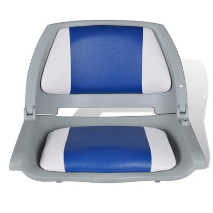 Boat Seat Foldable Backrest With Blue-white Pillow