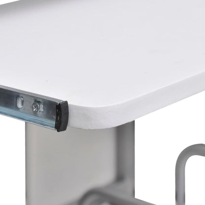 Mobile Computer Desk Pull Out Tray White Office Student Table