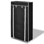 Fabric Shoe Cabinet with Cover Black
