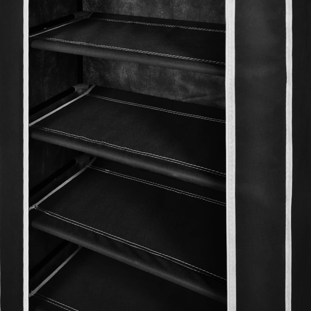 Fabric Shoe Cabinet with Cover Black