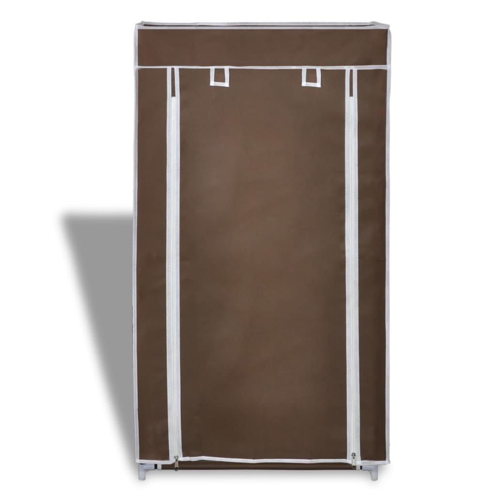 Shoe Cabinet with Cover Brown Fabric