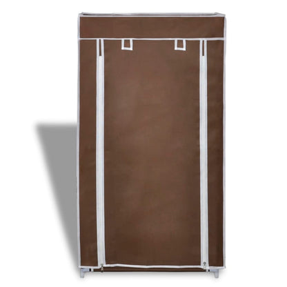 Shoe Cabinet with Cover Brown Fabric