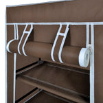 Shoe Cabinet with Cover Brown Fabric