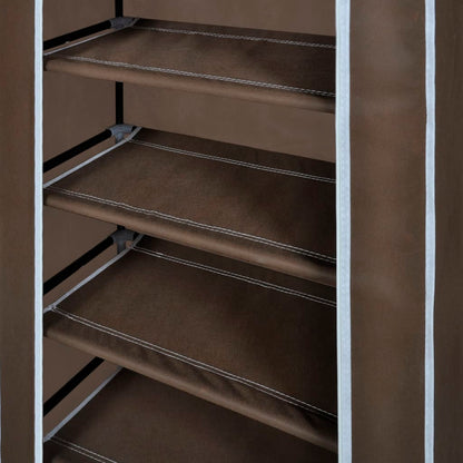Shoe Cabinet with Cover Brown Fabric