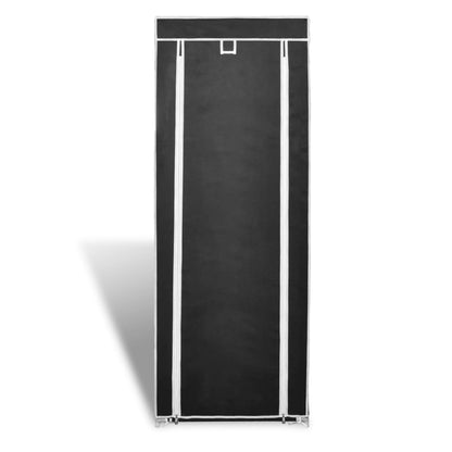Fabric Shoe Cabinet with Cover (Black)