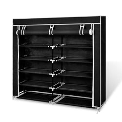 Fabric Shoe Cabinet with Cover 'Black