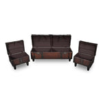 Storage Bench Set 3 pcs Brown