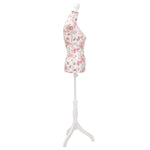 Ladies Bust Display Mannequin Cotton White With Rose