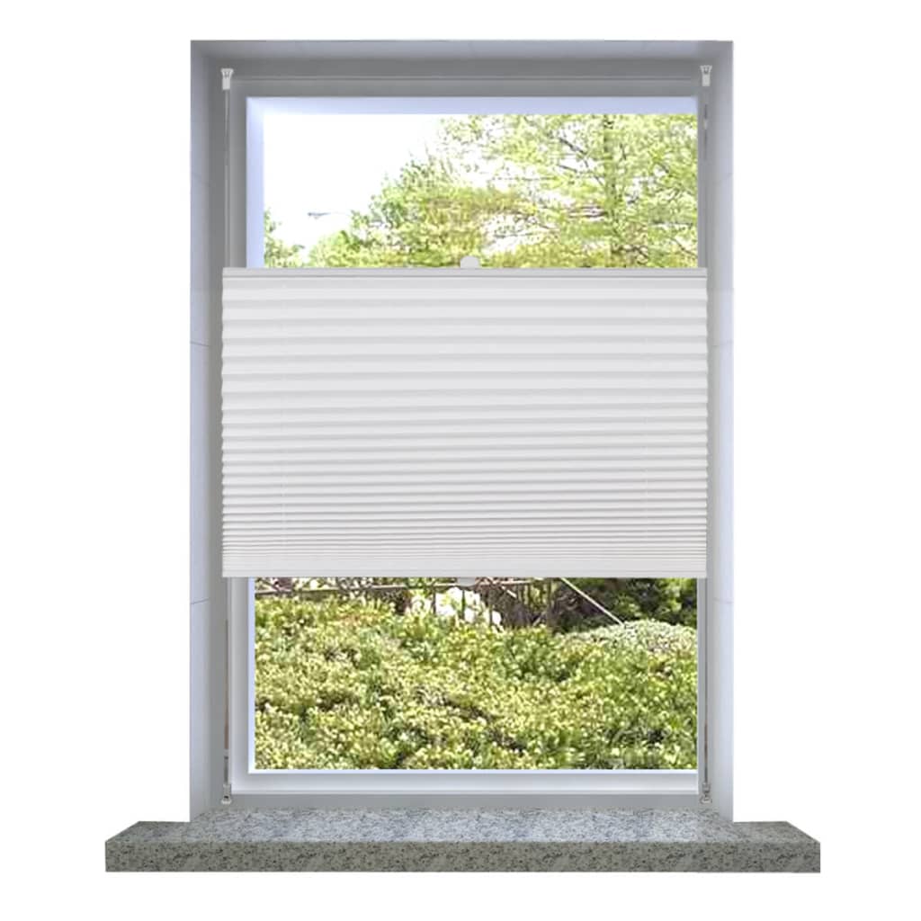 Plisse Blind White Pleated Blind--Crepe fabric