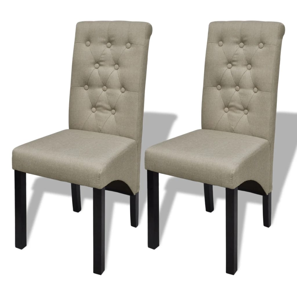Dining Chairs 2 pcs Beige Fabric - 42×55.5×95cm