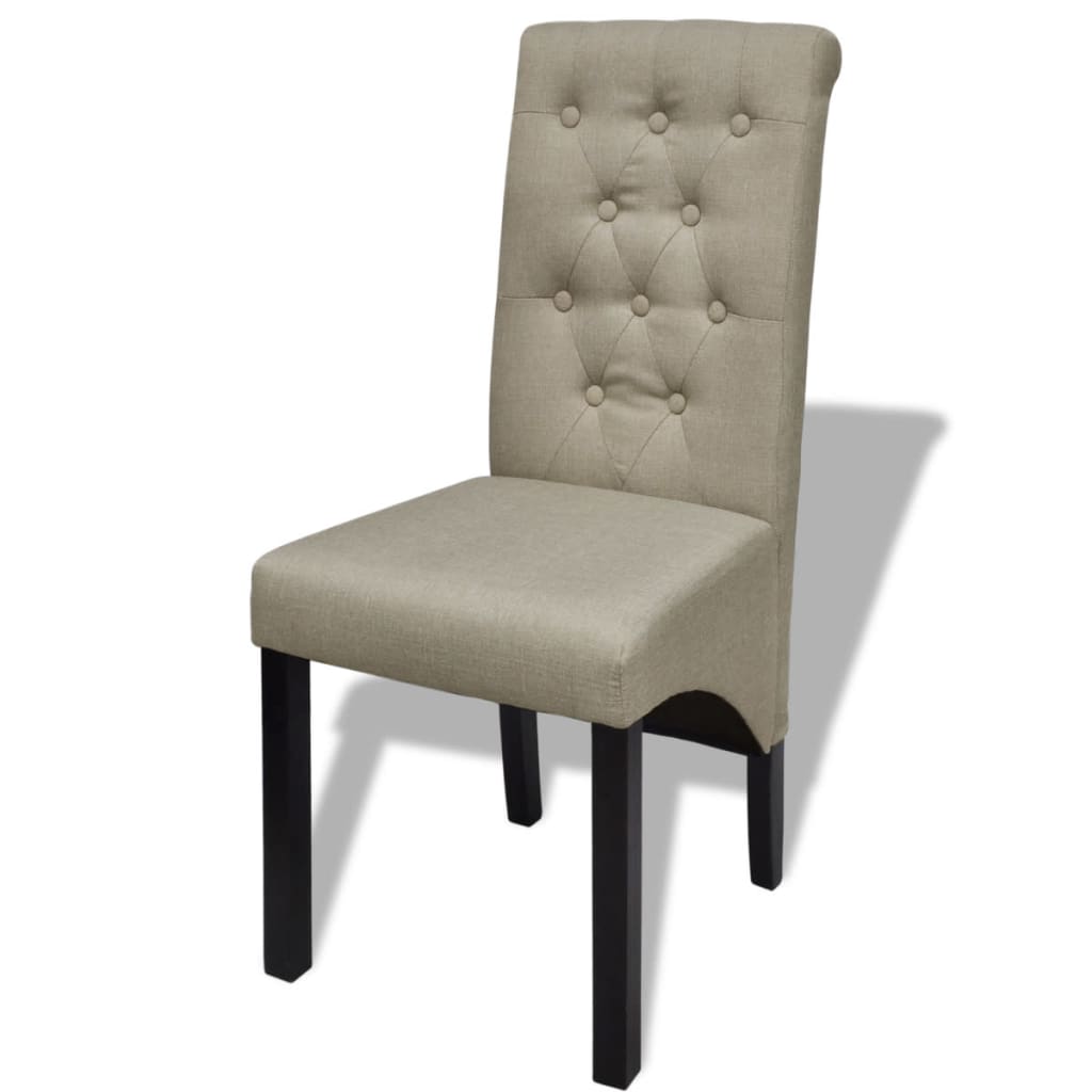 Dining Chairs 2 pcs Beige Fabric - 42×55.5×95cm