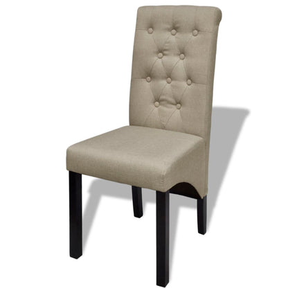 Dining Chairs 2 pcs Beige Fabric - 42×55.5×95cm
