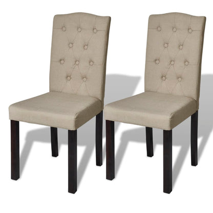 Dining Chairs 2 pcs Beige Fabric - 42×53×95cm