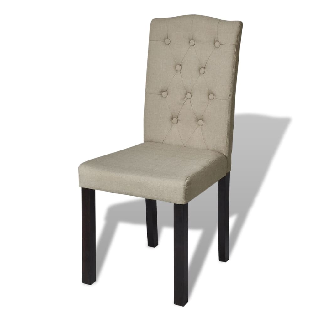 Dining Chairs 4 pcs Beige Fabric