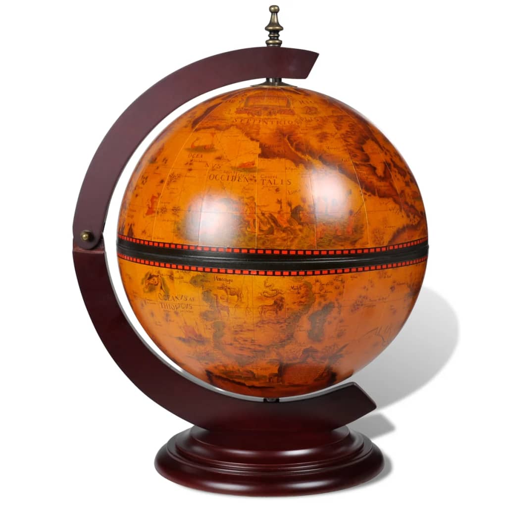 Tabletop Globe Bar Wine Stand Wood