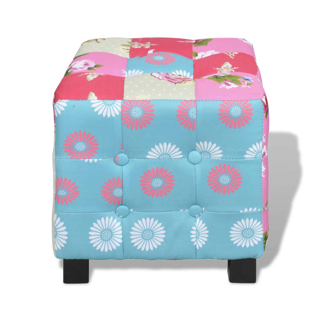 Patchwork Foot Stool Hocker Pastoralism Style Quality