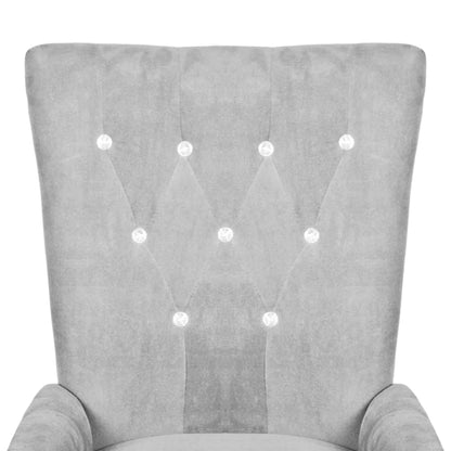 Armchair Silver Velvet