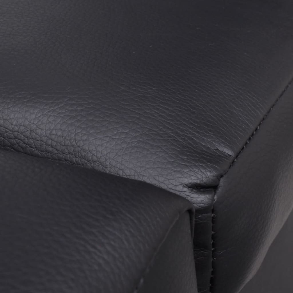 Chaise Longue Black Fau Leather