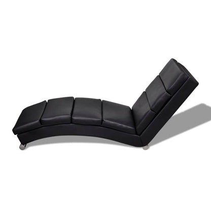 Chaise Longue Black Fau Leather