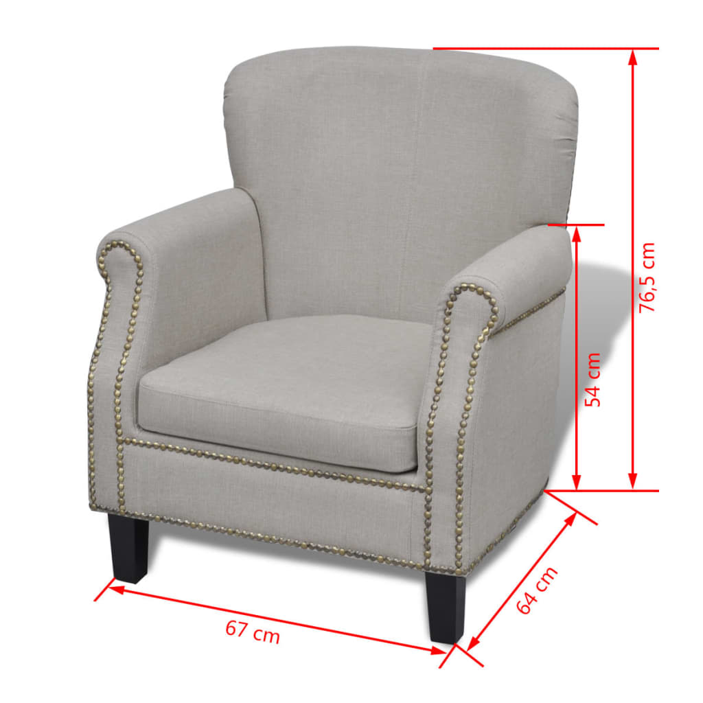 Armchair Grey Fabric