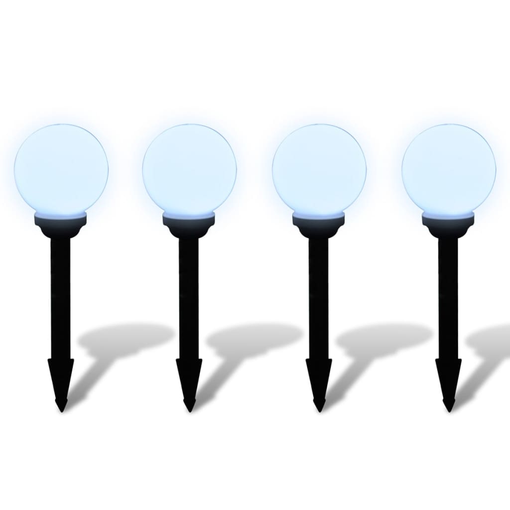 Garden Path Solar Ball Light LED 15cm 4pcs with Ground Spike