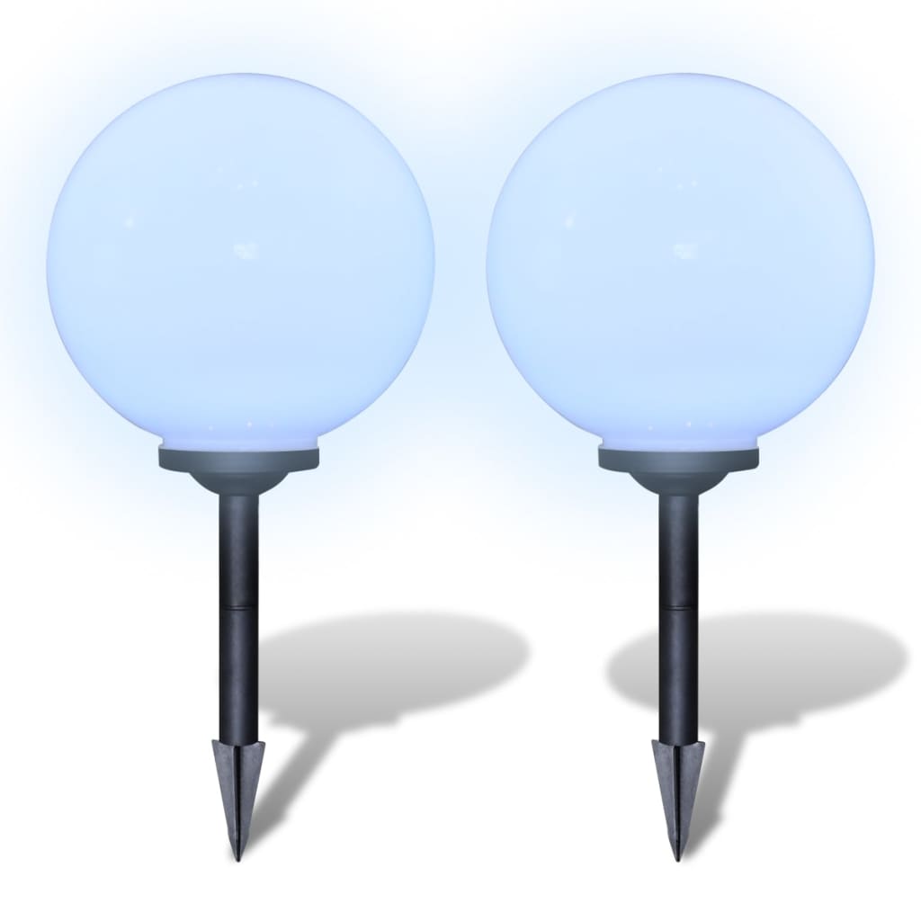 Garden Path Solar Ball Light LED 30cm 2pcs with Ground Spike