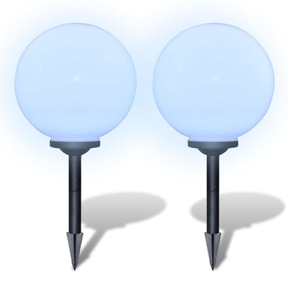 Garden Path Solar Ball Light LED 30cm 2pcs with Ground Spike