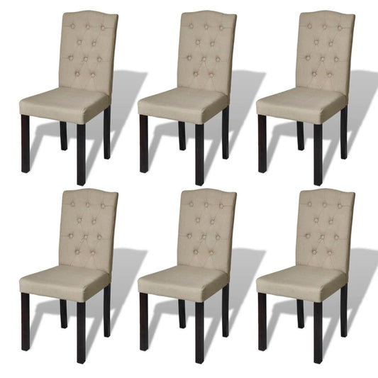 Dining Chairs 6 pcs Beige Fabric