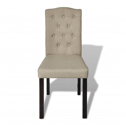 Dining Chairs 6 pcs Beige Fabric
