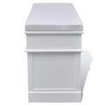 White Storage & Entryway Bench with Cushion Top 2 Draw 3 Crate