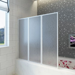 Shower Bath Screen Wall 3 Panels Foldable M