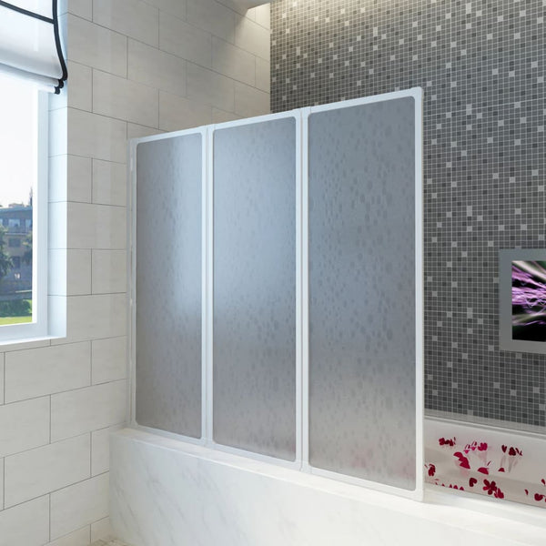  Shower Bath Screen Wall 3 Panels Foldable M