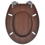 WC Toilet Seat MDF Soft Close Lid Simple Design Wood