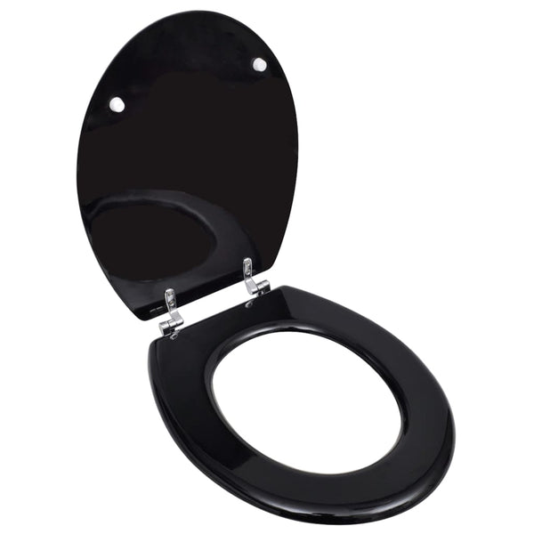  WC Toilet Seat MDF Lid Simple Design Black